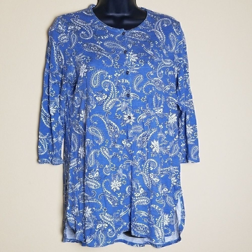 J.Jill Blue Paisley Tunic